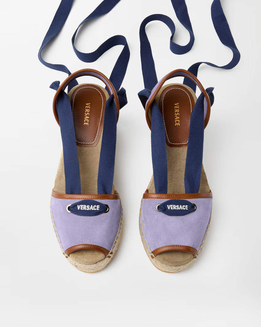  Dép Nữ Versace Lola Suede Sandals 'Lilac' 