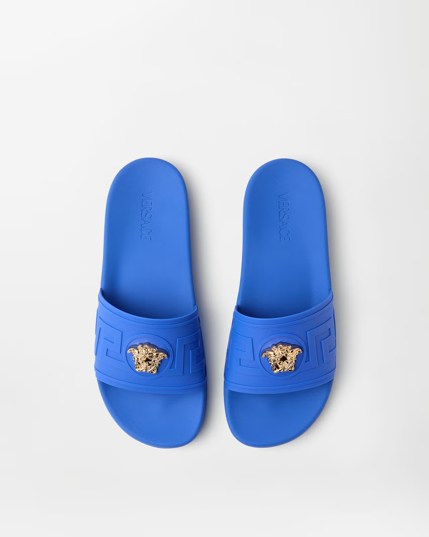  Dép Versace La Medusa Rubber Sliders 'Blue' 