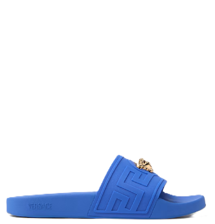  Dép Versace La Medusa Rubber Sliders 'Blue' 