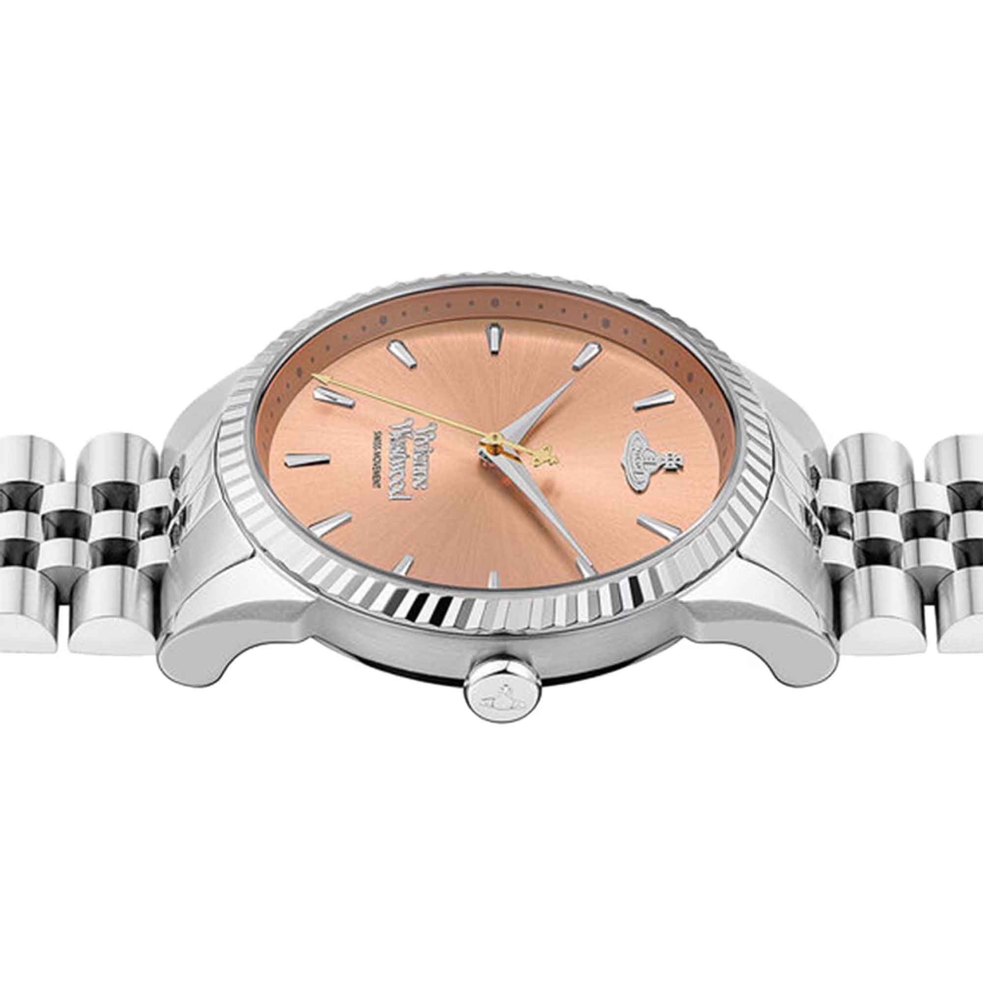  Đồng Hồ Vivienne Westwood Seymour Watch 'Peach Silver' 