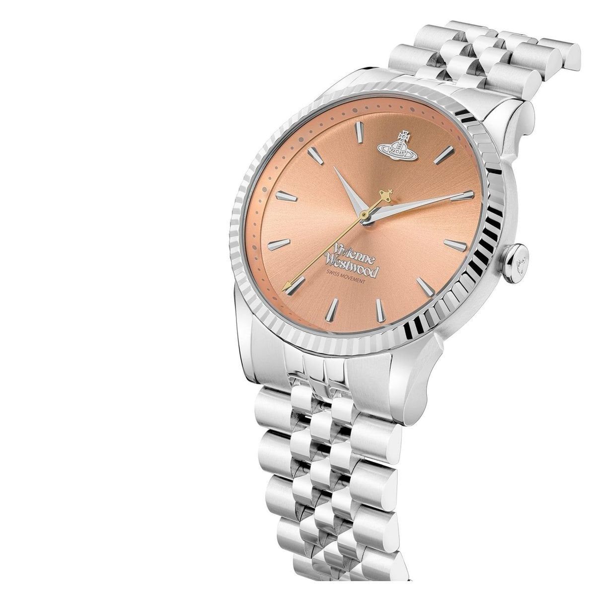  Đồng Hồ Vivienne Westwood Seymour Watch 'Peach Silver' 