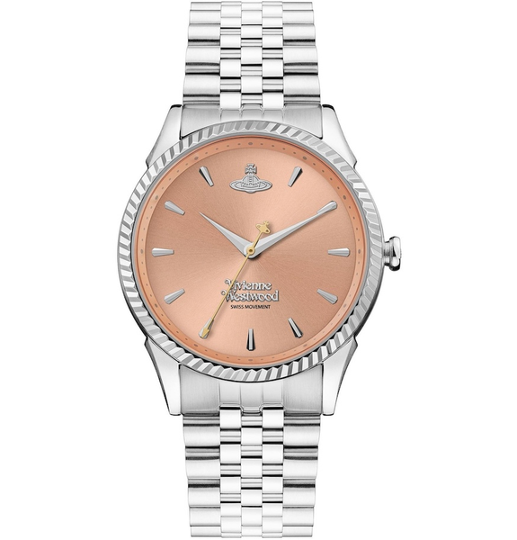 Đồng Hồ Vivienne Westwood Seymour Watch 'Peach Silver' 
