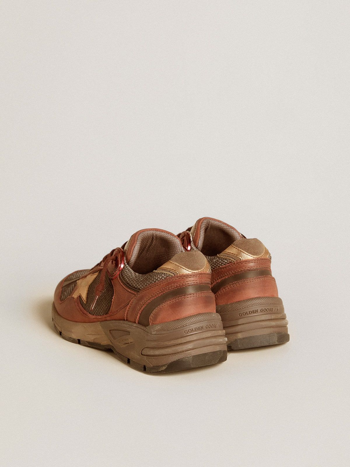  Giày Nữ Golden Goose Dad-Star 'Brick-red' 