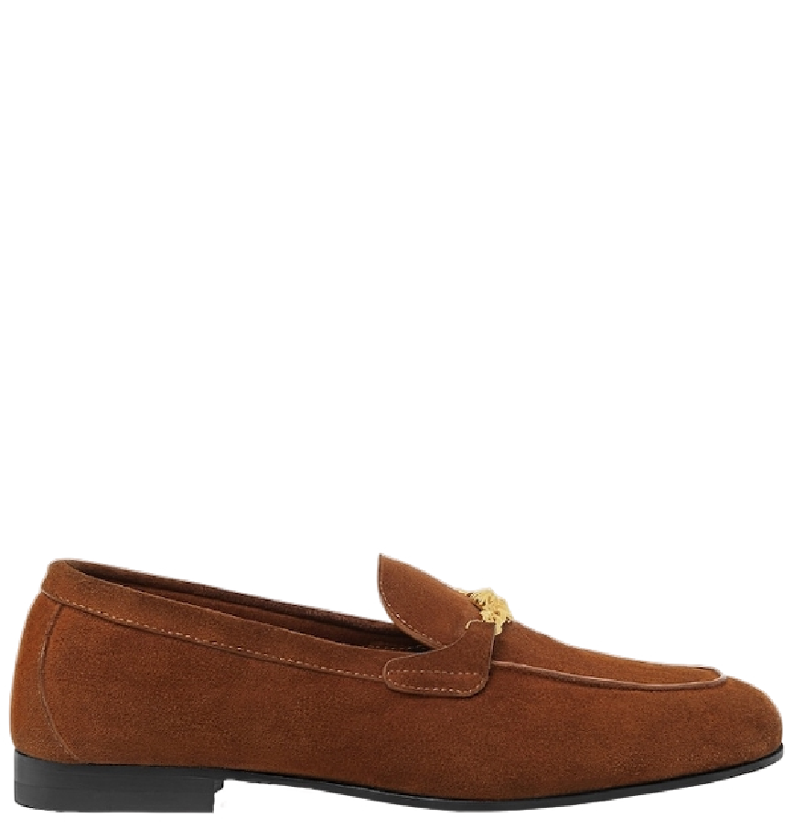  Giày Nữ Versace Medusa Suede Loafers 'Brown' 