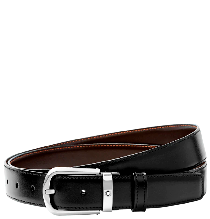  Thắt Lưng Nữ Montblanc Curved Horseshoe Buckle Belt 'Black' 