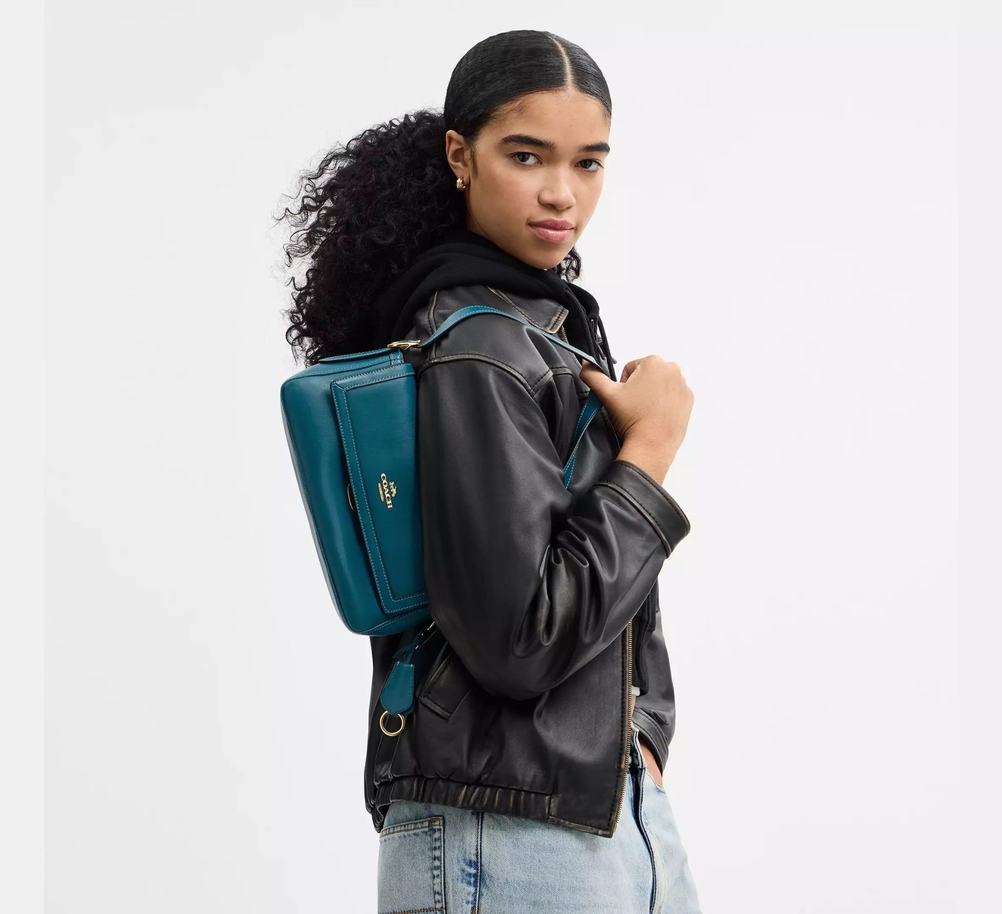  Túi Nữ Coach Etta Small Flap Shoulder Bag 'Teal Ink' 