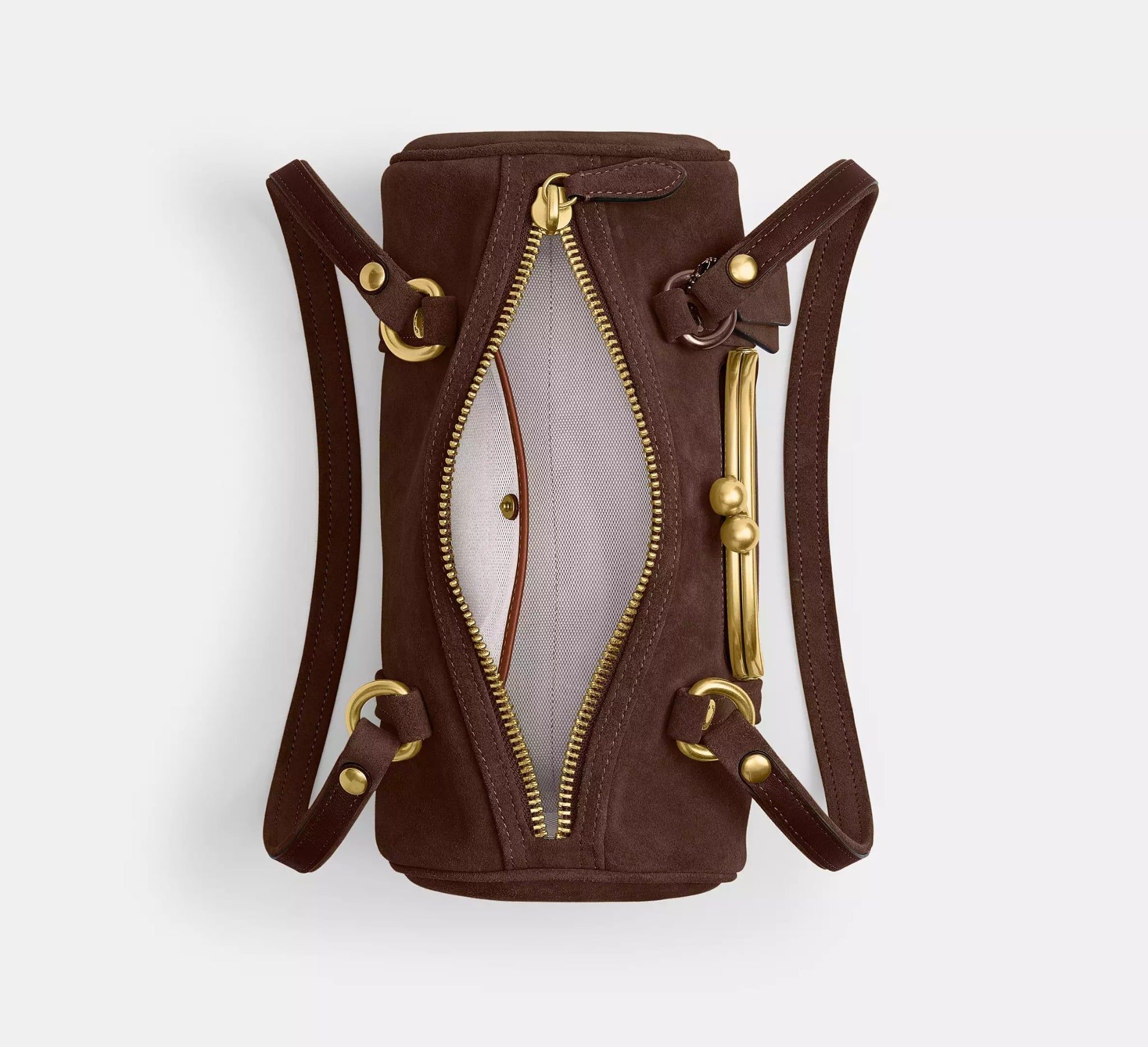  Túi Nữ Coach Kisslock Barrel Bag 28 'Dark Chocolate' 