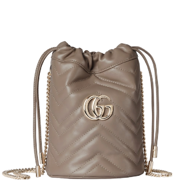  Túi Nữ Gucci GG Marmont Small Bucket Bag 'Taupe' 