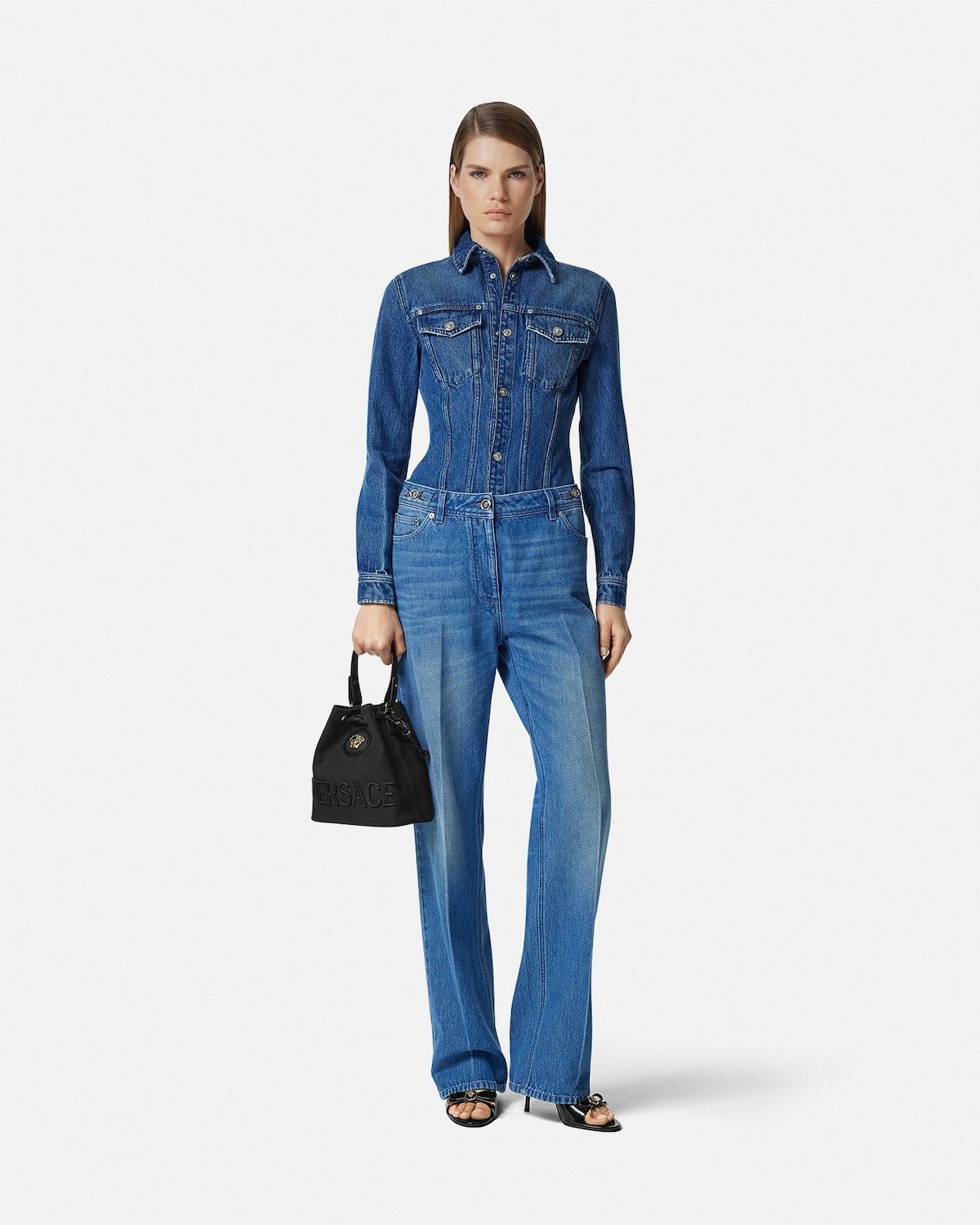  Túi Nữ Versace La Medusa Bucket Bag 'Black' 