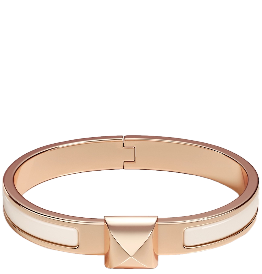  Vòng Tay Nữ Hermes Mini Clic Medor 'Crème Rose Gold' 