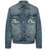  Áo Evisu Allover Rivets Seagull Denim Jacket 'Indigo' 