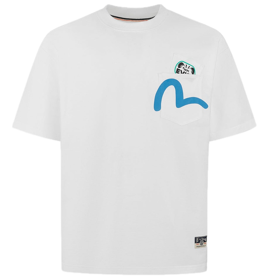  Áo Evisu Multi-Pocket and Multi-Print T-shirt 'White' 