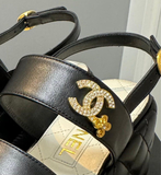  Dép Nữ Chanel Mark Platform A Cute Flower 'Black' 