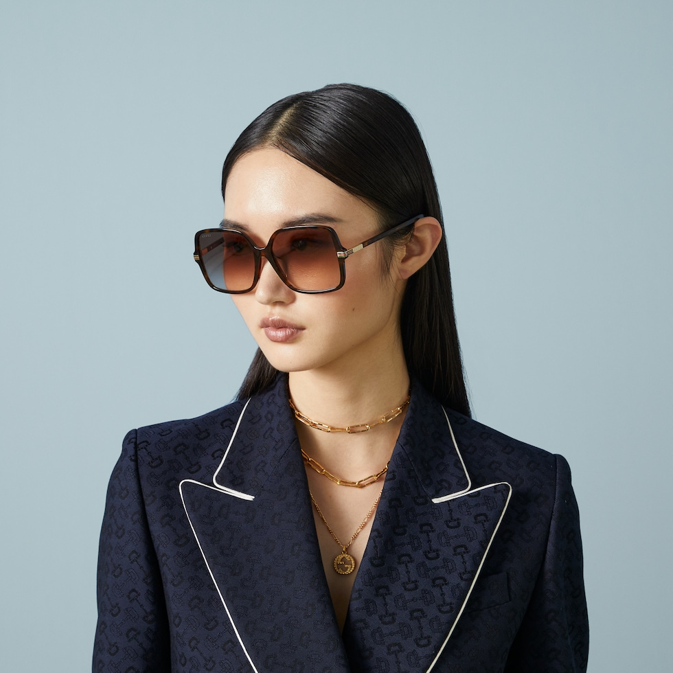  Kính Nữ Gucci Sunglasses 'Black' 