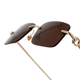  Kính Nam Gucci Endura Rectangular Sunglasses 'Gold' 