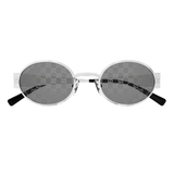 Kính Nữ Gucci Oval Sunglasses 'Silver' 