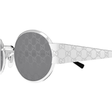  Kính Nữ Gucci Oval Sunglasses 'Silver' 