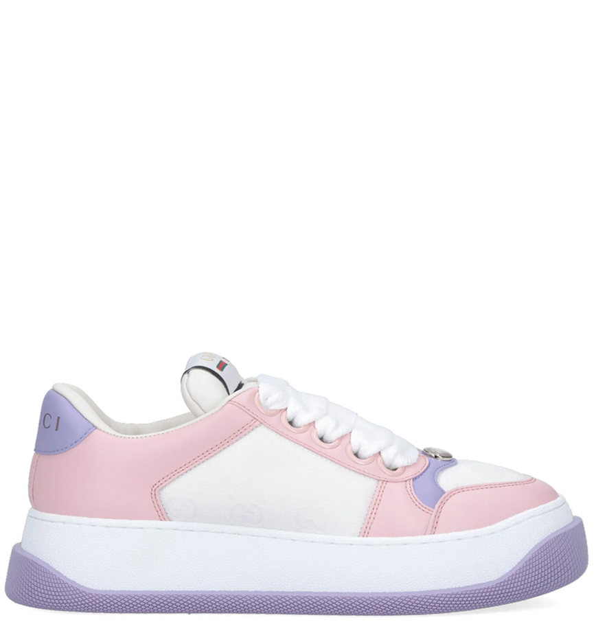 Giày Nữ Gucci Leather Colorblock Pattern Baskets Screener 'Multicolor' 