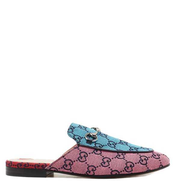  Giày Nữ Gucci Princetown GG Mules Slippe 'Blue Pink' 