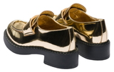  Giày Nữ Prada Metallic Leather Loafers 'Gold' 