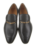  Giày Nam Gucci Leather Chain-Link Accents Dress Loafers 'Black' 