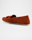  Giày Nữ Loro Piana Suede Tassel Moccasin Loafers 'Brown' 