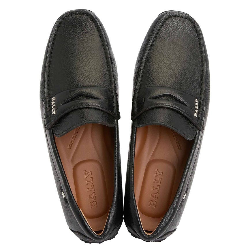  Giày Bally Pablon Pebbled Leather Loafers 'Black' 
