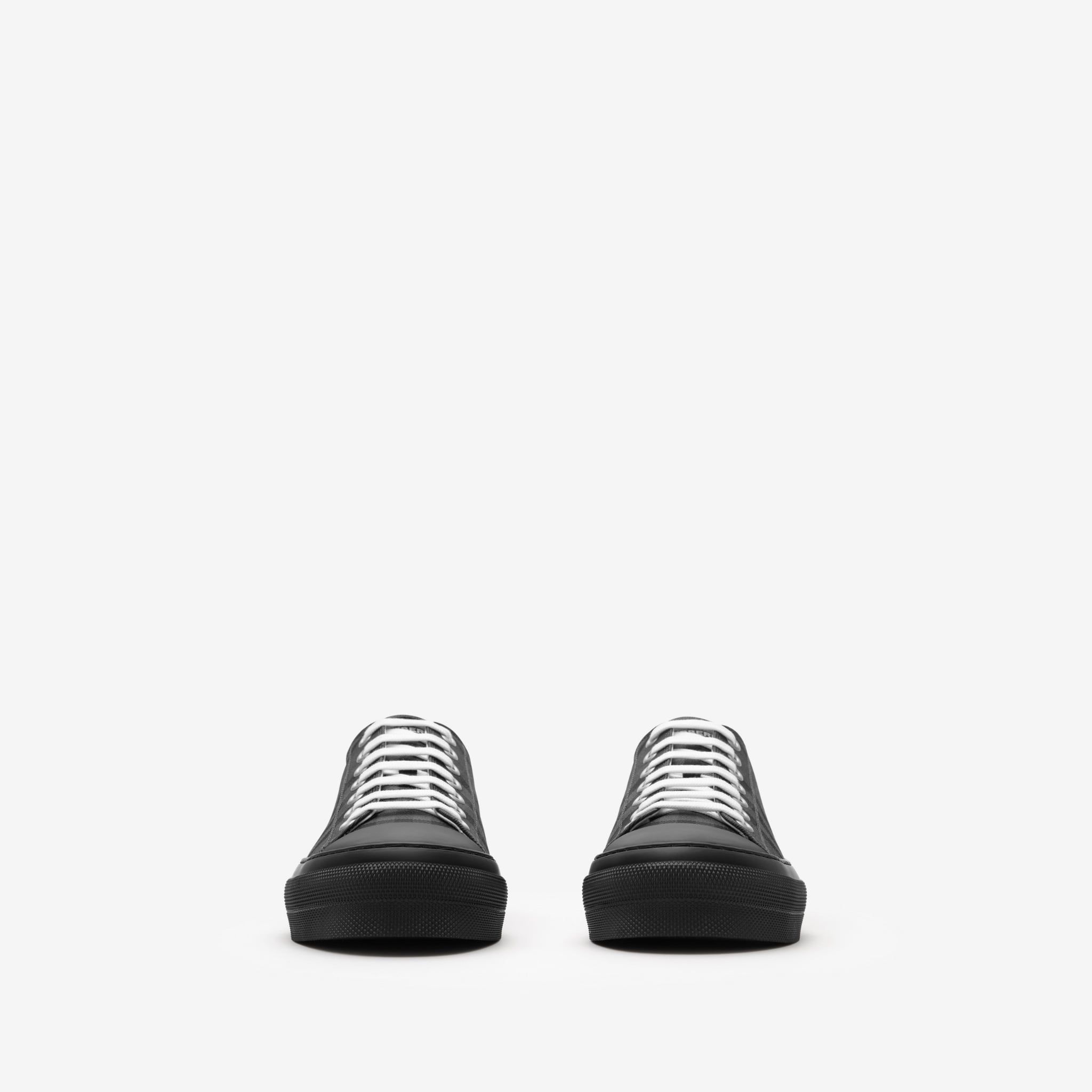  Giày Nam Burberry Check Nylon Blend Sneakers 'Grey' 