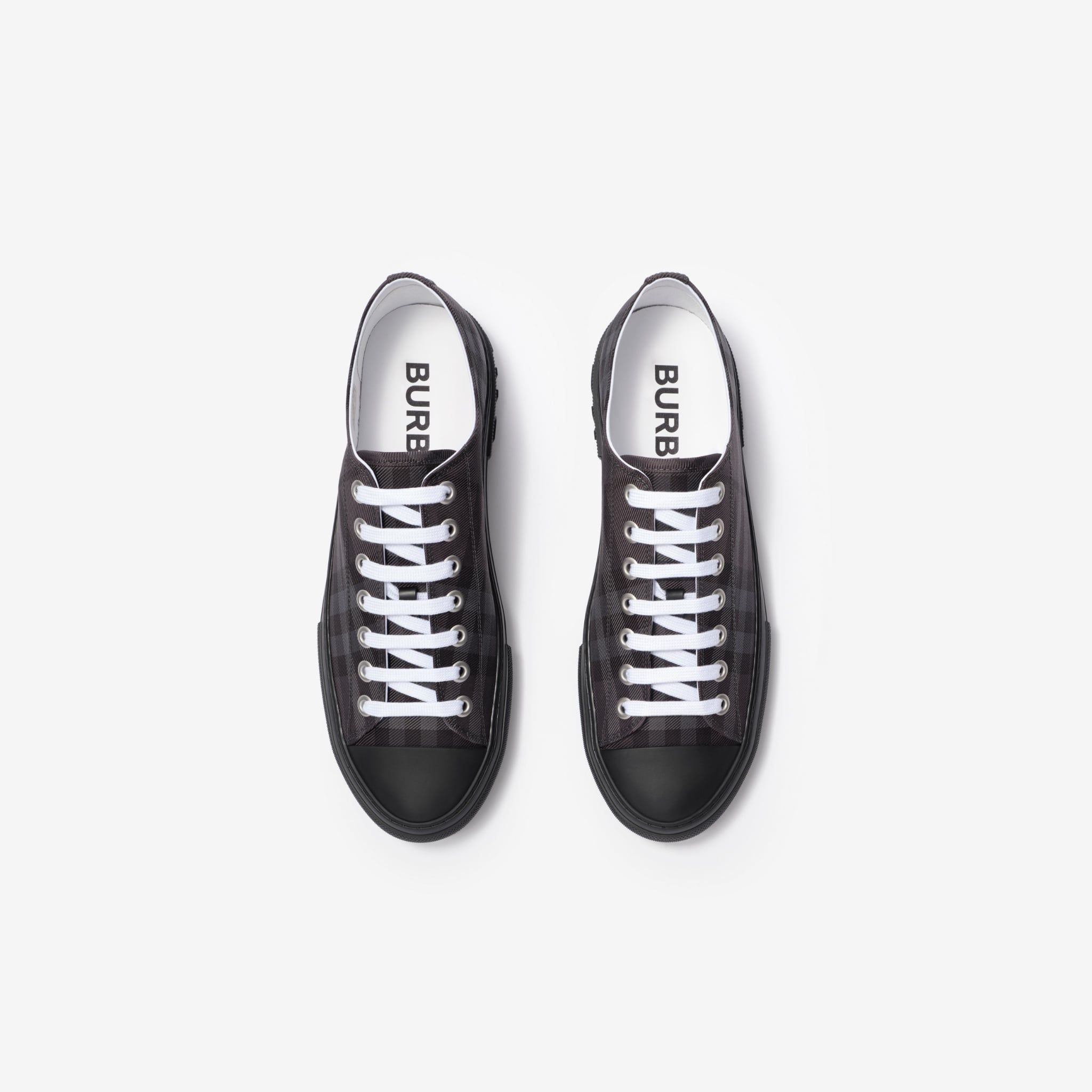  Giày Nam Burberry Check Nylon Blend Sneakers 'Grey' 