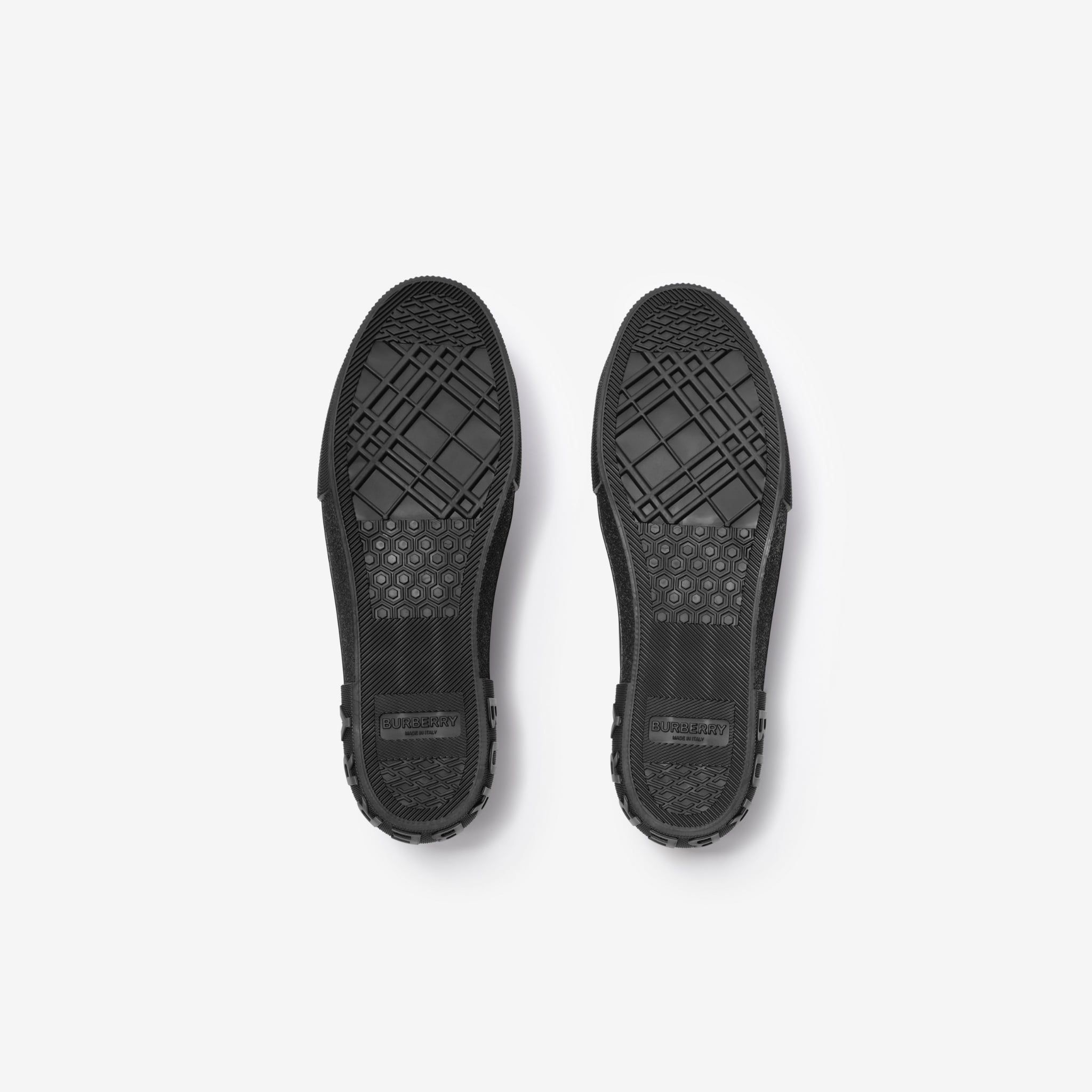  Giày Nam Burberry Check Nylon Blend Sneakers 'Grey' 