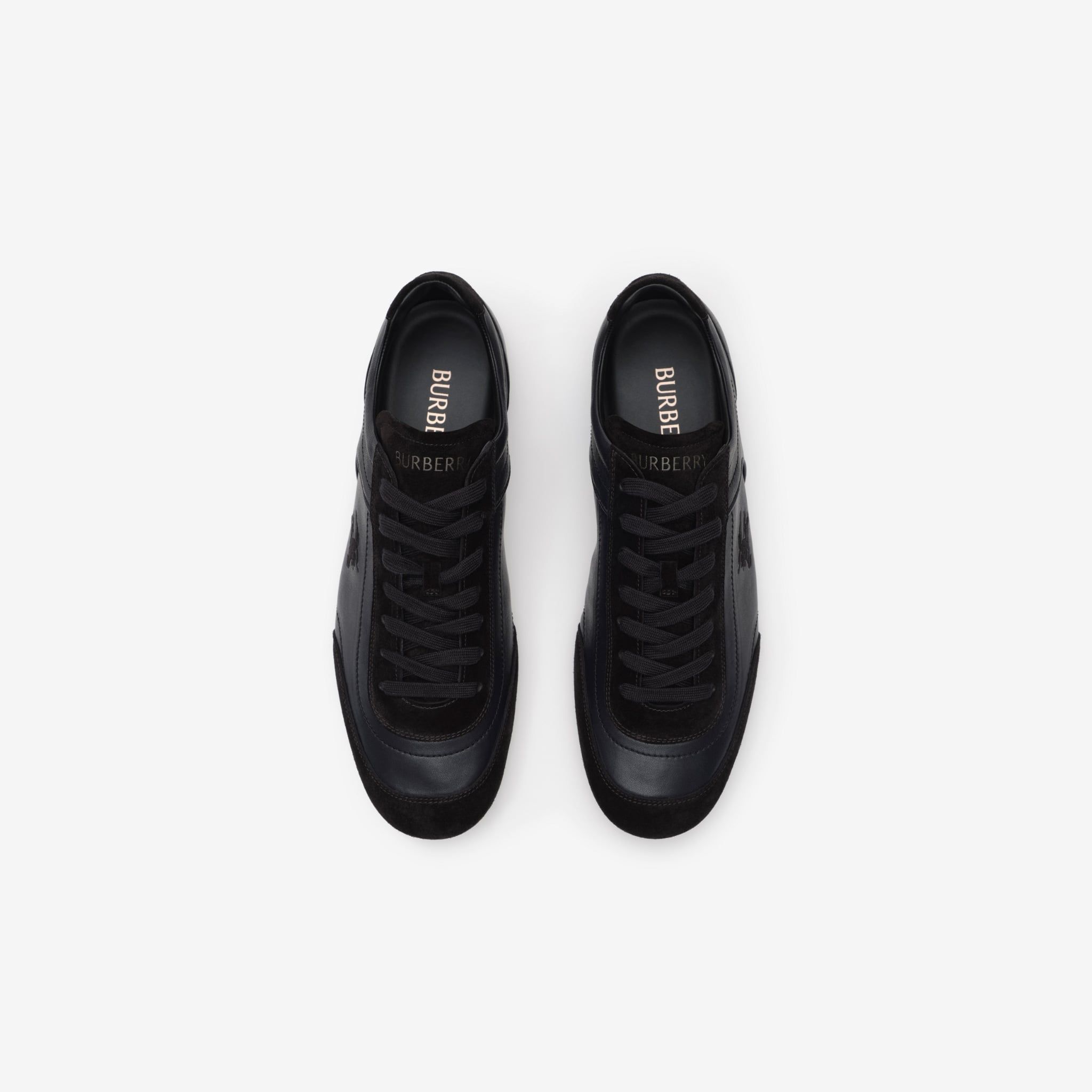  Giày Nam Burberry Leather Knight Runner Sneakers​ 'Black' 