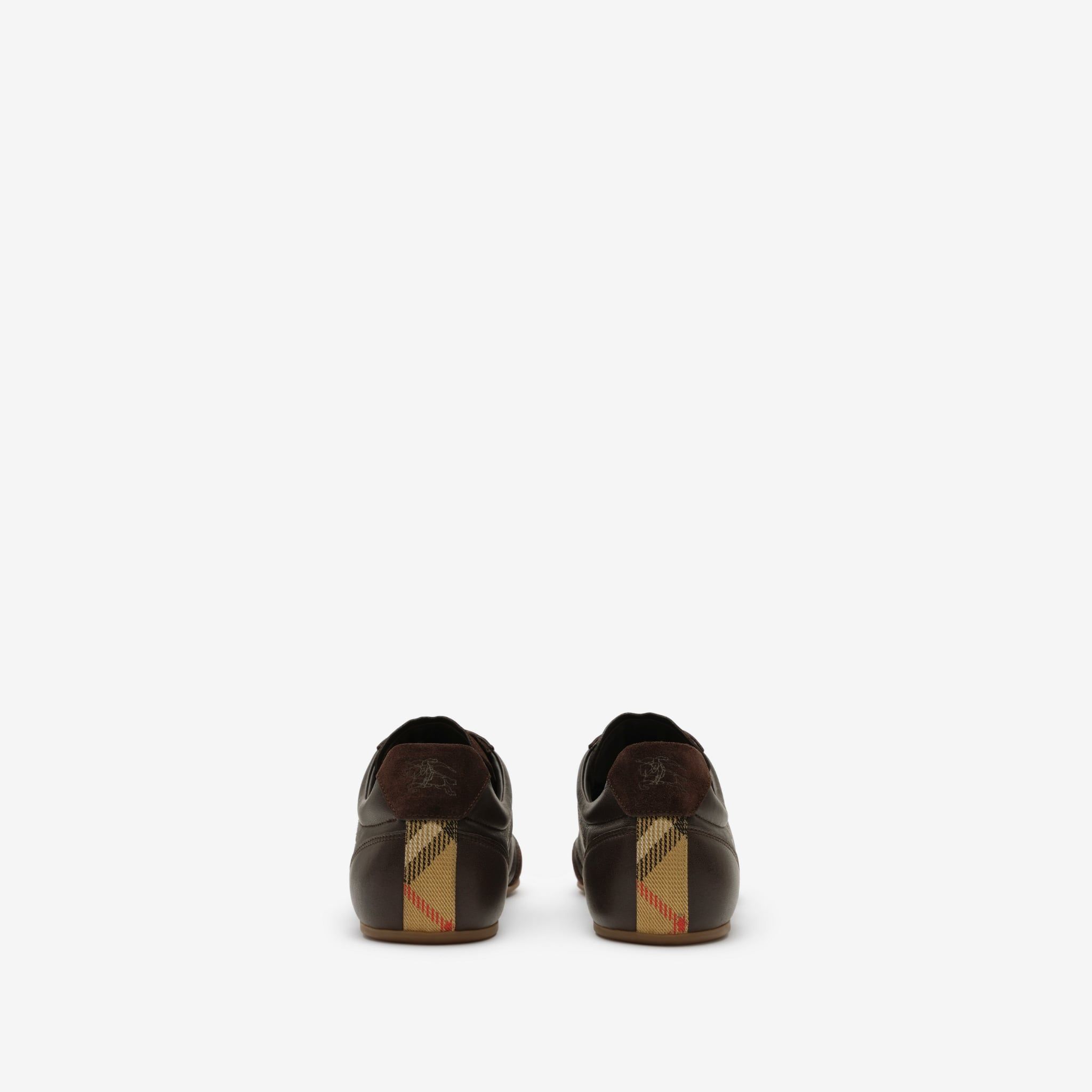  Giày Nam Burberry Leather Knight Runner Sneakers 'Brown' 