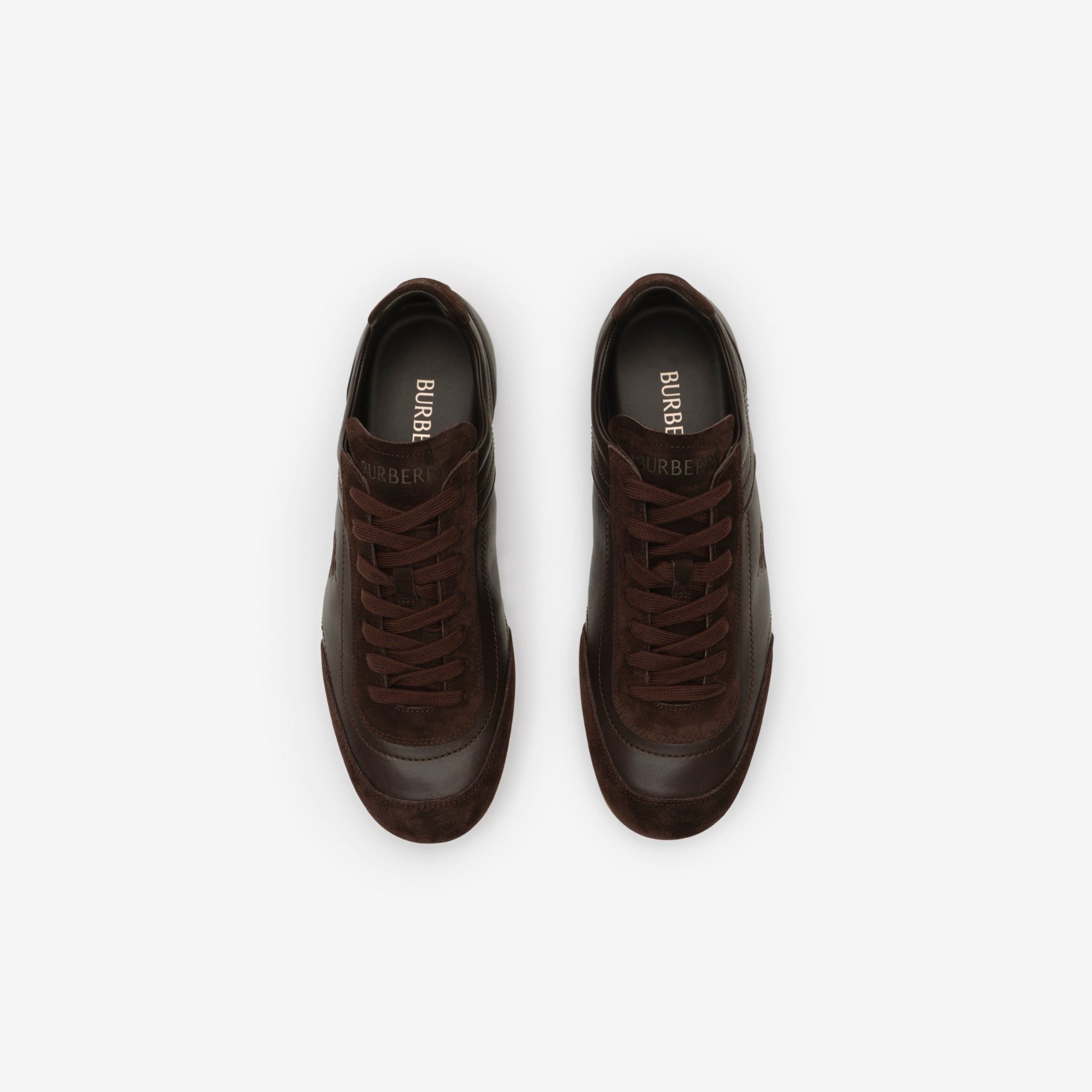  Giày Nam Burberry Leather Knight Runner Sneakers 'Brown' 