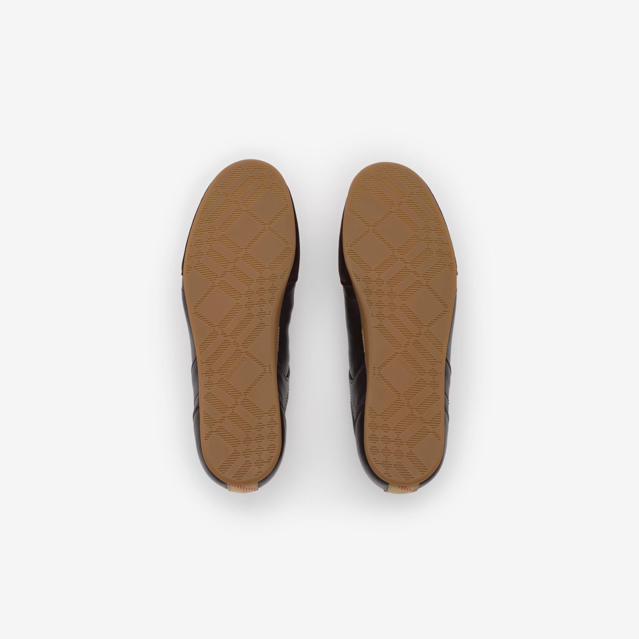  Giày Nam Burberry Leather Knight Runner Sneakers 'Brown' 