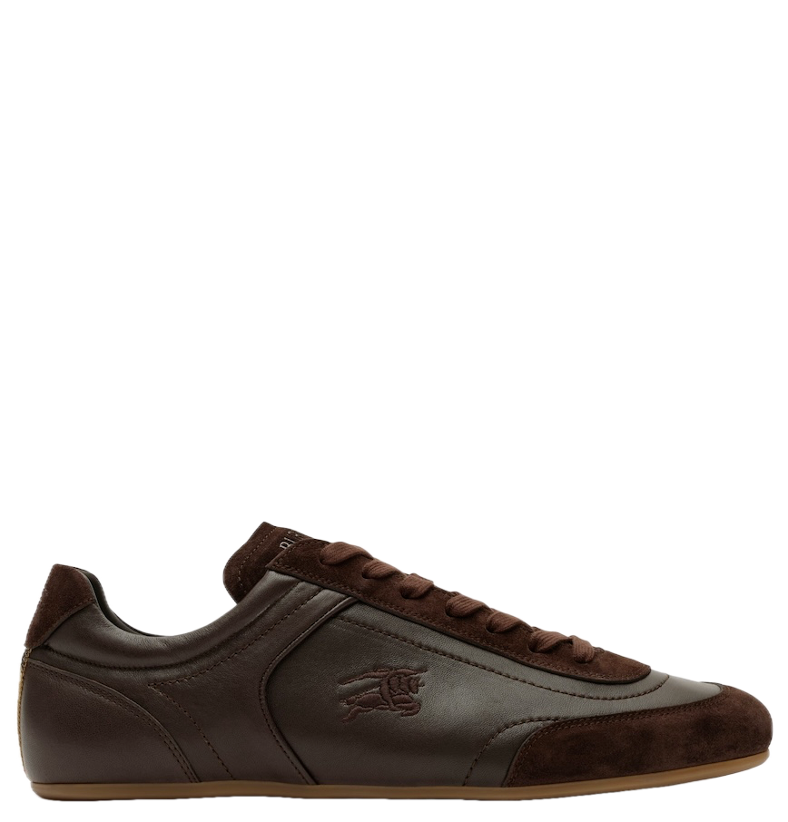  Giày Nam Burberry Leather Knight Runner Sneakers 'Brown' 