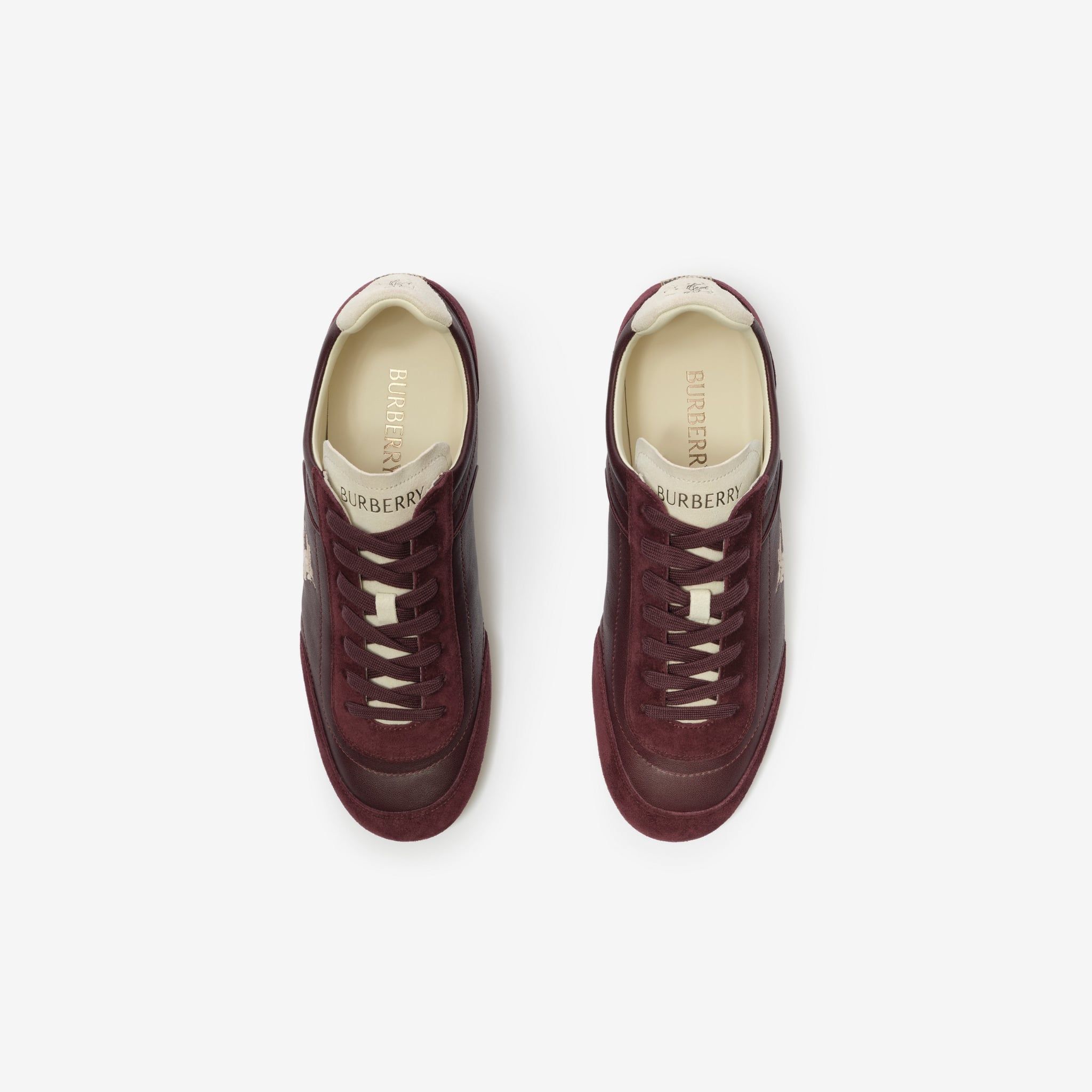  Giày Nam Burberry Leather Knight Runner Sneakers 'Red' 