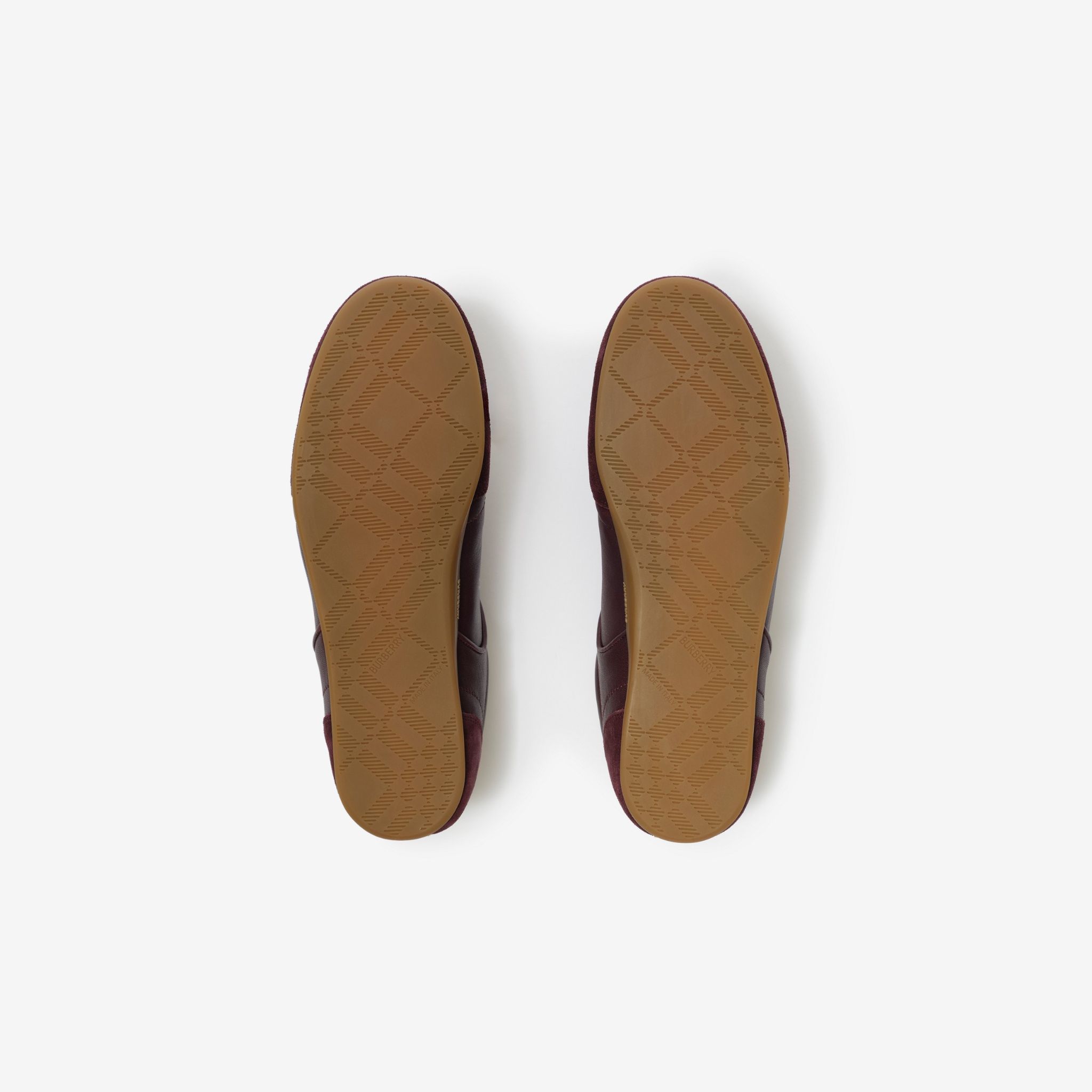  Giày Nam Burberry Leather Knight Runner Sneakers 'Red' 