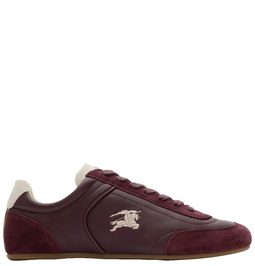  Giày Nam Burberry Leather Knight Runner Sneakers 'Red' 