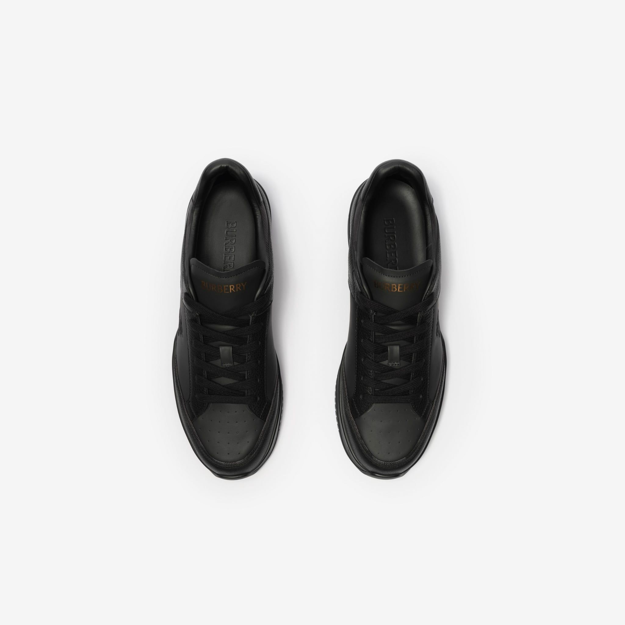  Giày Nam Burberry Leather Nylon Harrow Sneakers​ 'Black' 