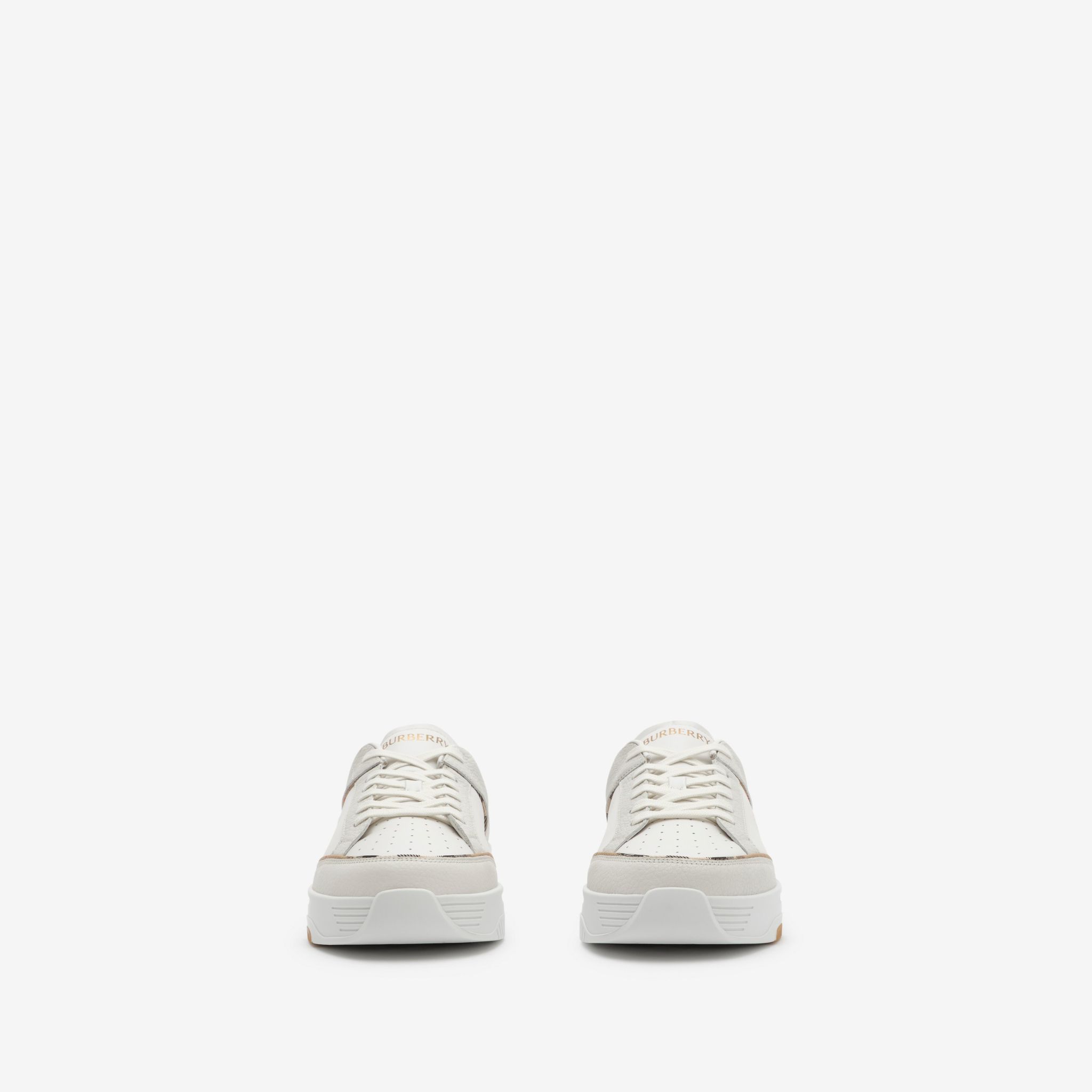  Giày Nam Burberry Leather Nylon Harrow Sneakers​ 'White' 