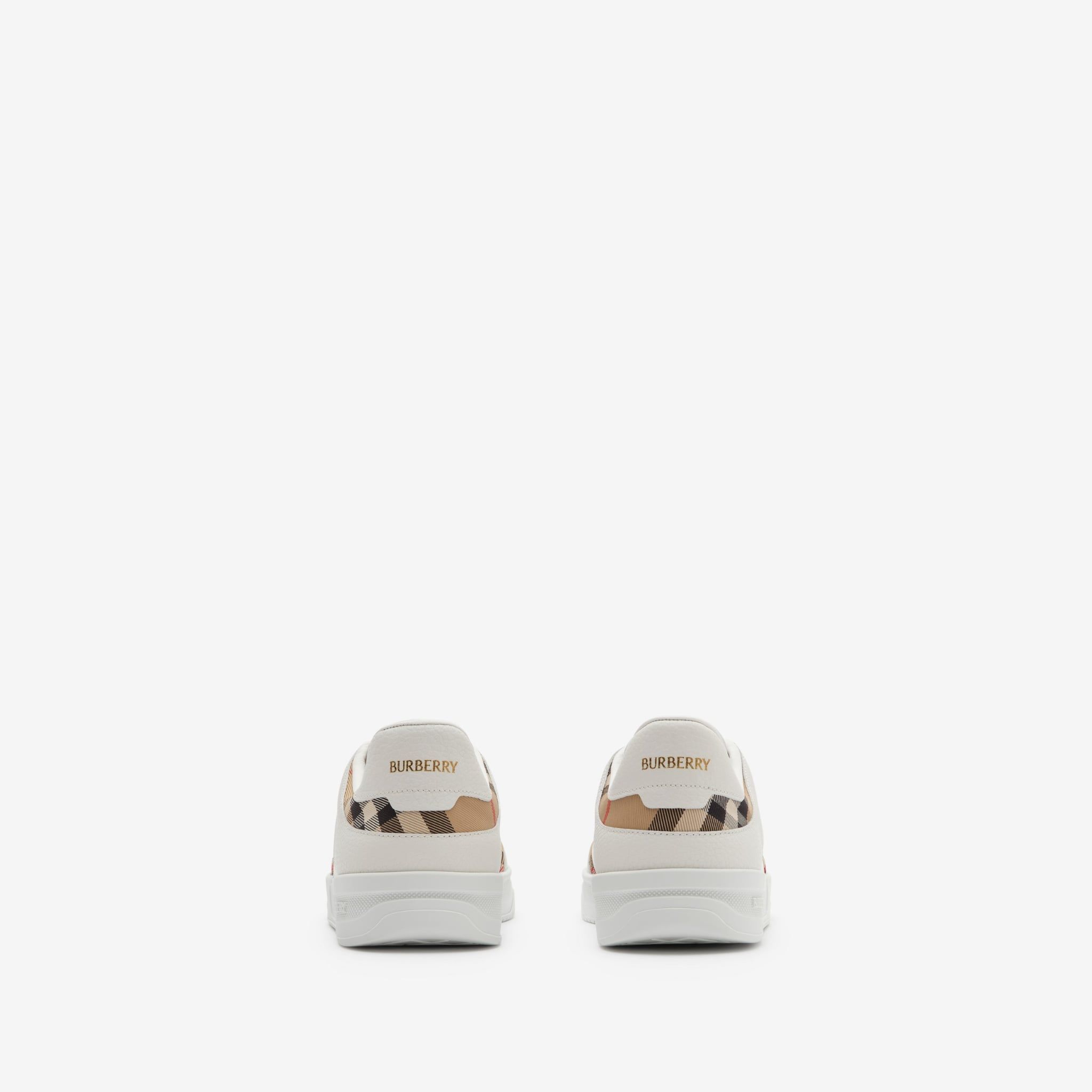  Giày Nam Burberry Leather Nylon Harrow Sneakers​ 'White' 