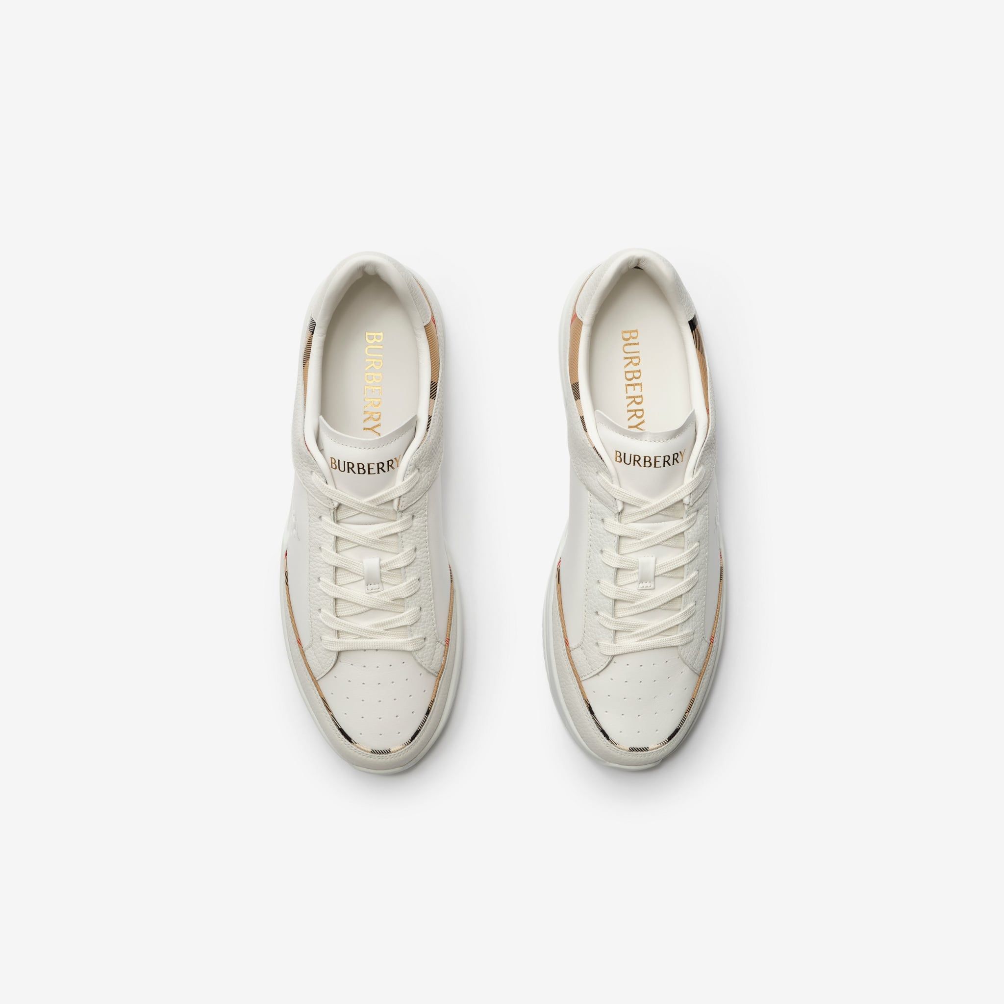  Giày Nam Burberry Leather Nylon Harrow Sneakers​ 'White' 
