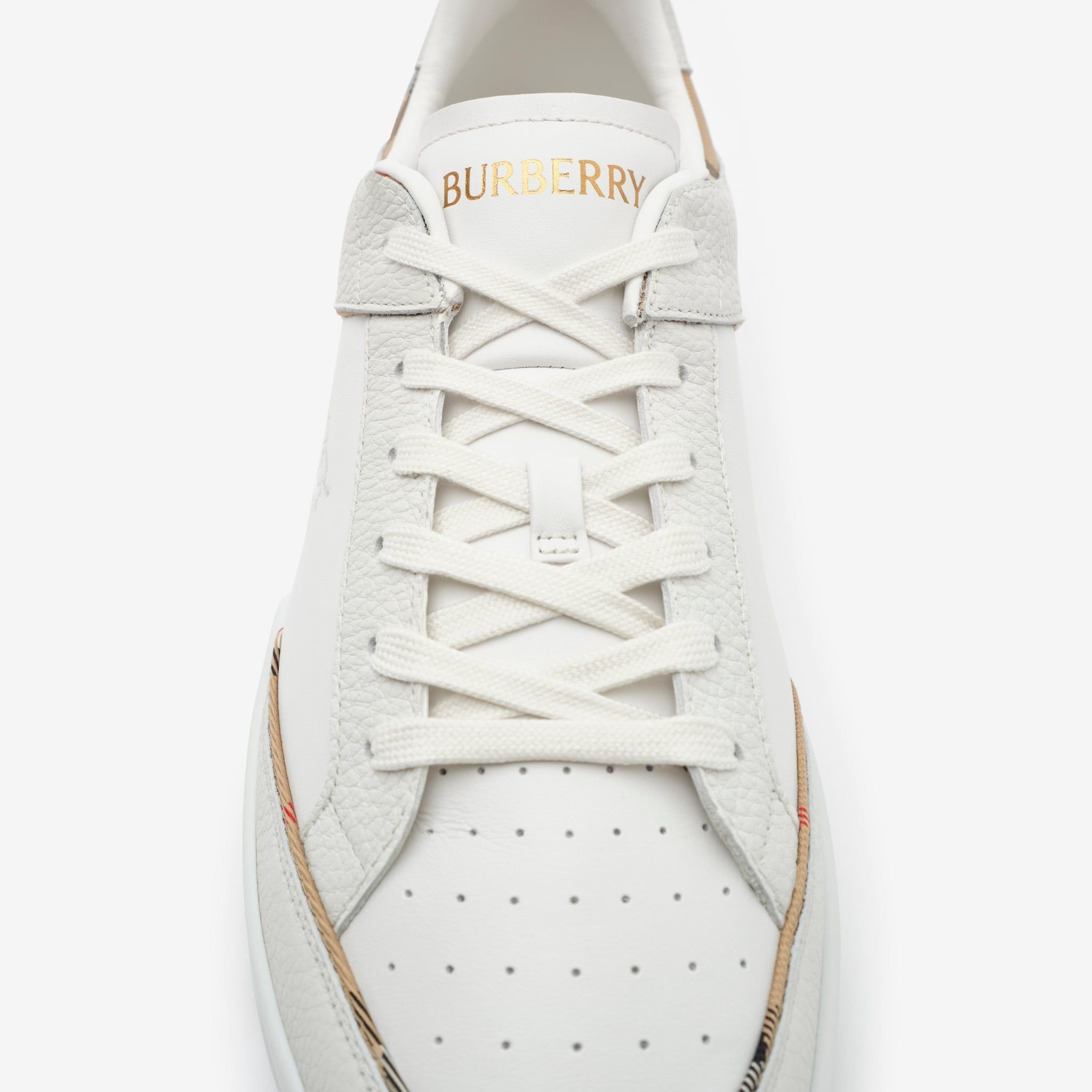 Giày Nam Burberry Leather Nylon Harrow Sneakers​ 'White' 