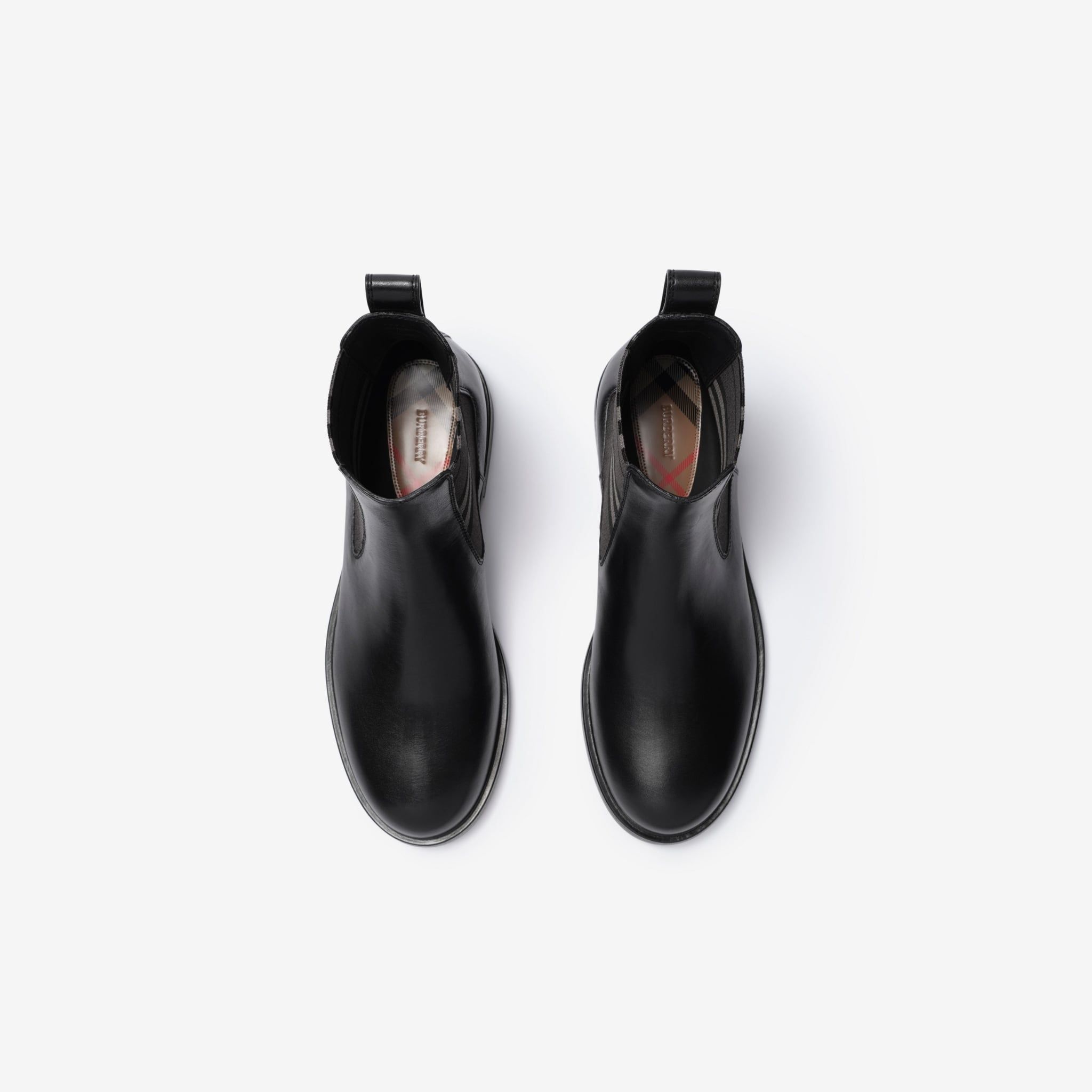  Giày Nam Burberry Leather Pembroke Boots 'Black' 