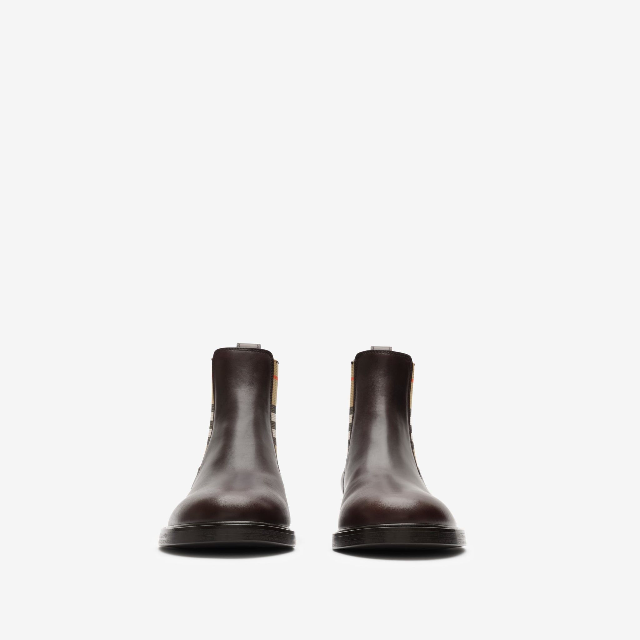  Giày Nam Burberry Leather Pembroke Boots 'Brown' 
