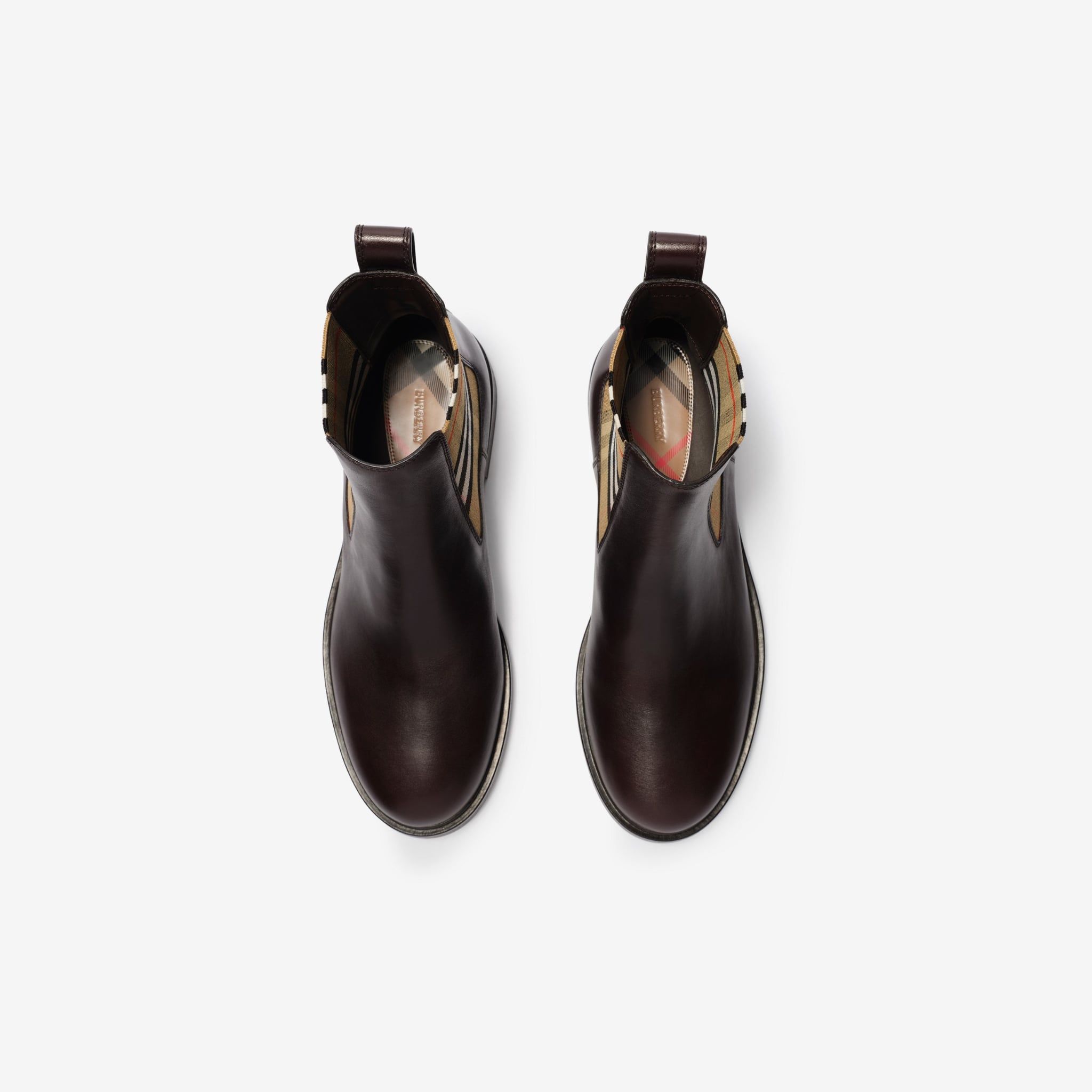  Giày Nam Burberry Leather Pembroke Boots 'Brown' 