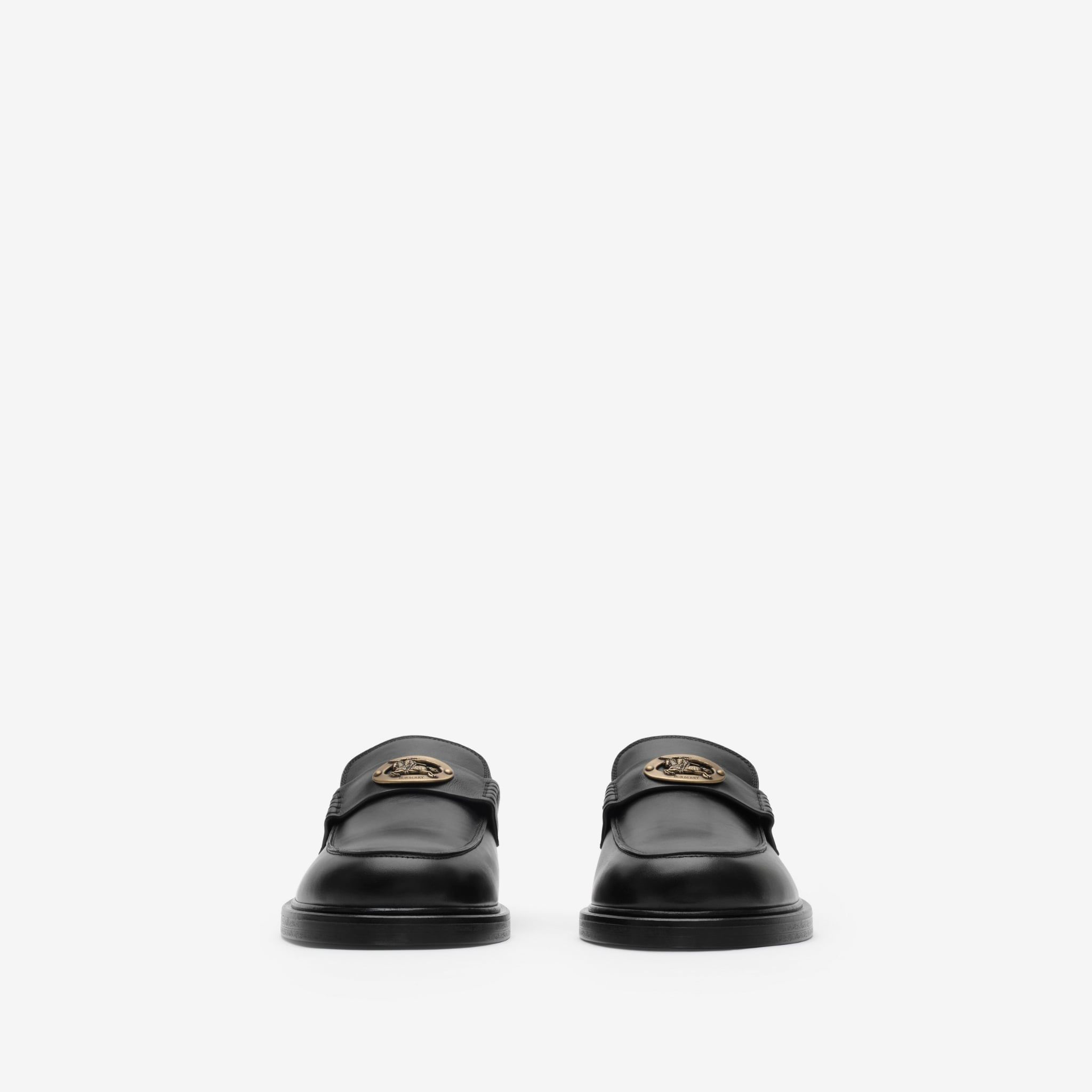  Giày Nam Burberry Leather Pembroke Loafers 'Black' 