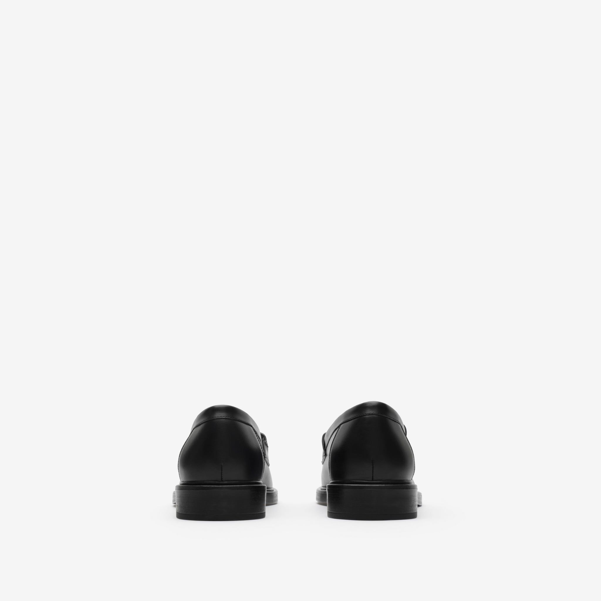  Giày Nam Burberry Leather Pembroke Loafers 'Black' 