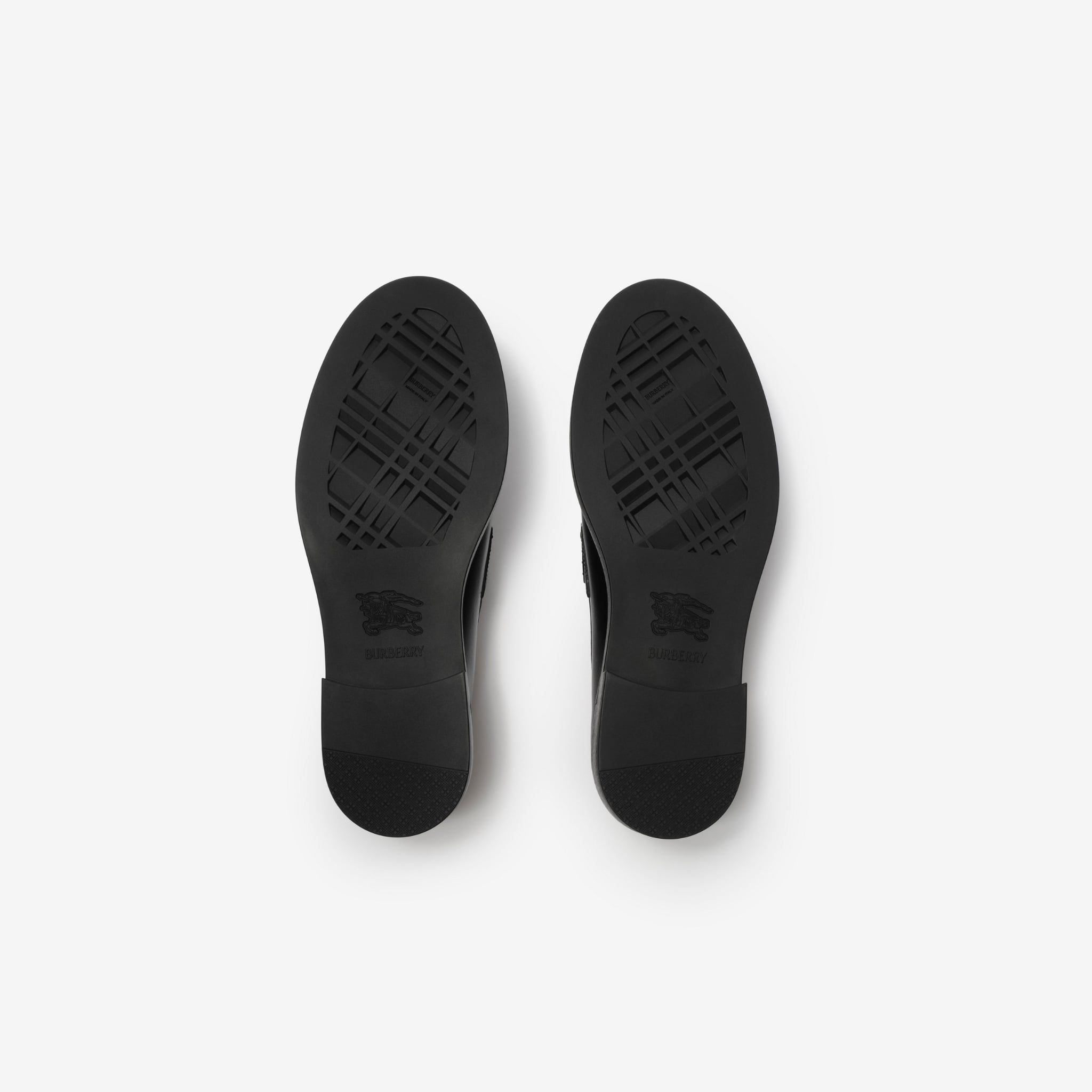  Giày Nam Burberry Leather Pembroke Loafers 'Black' 