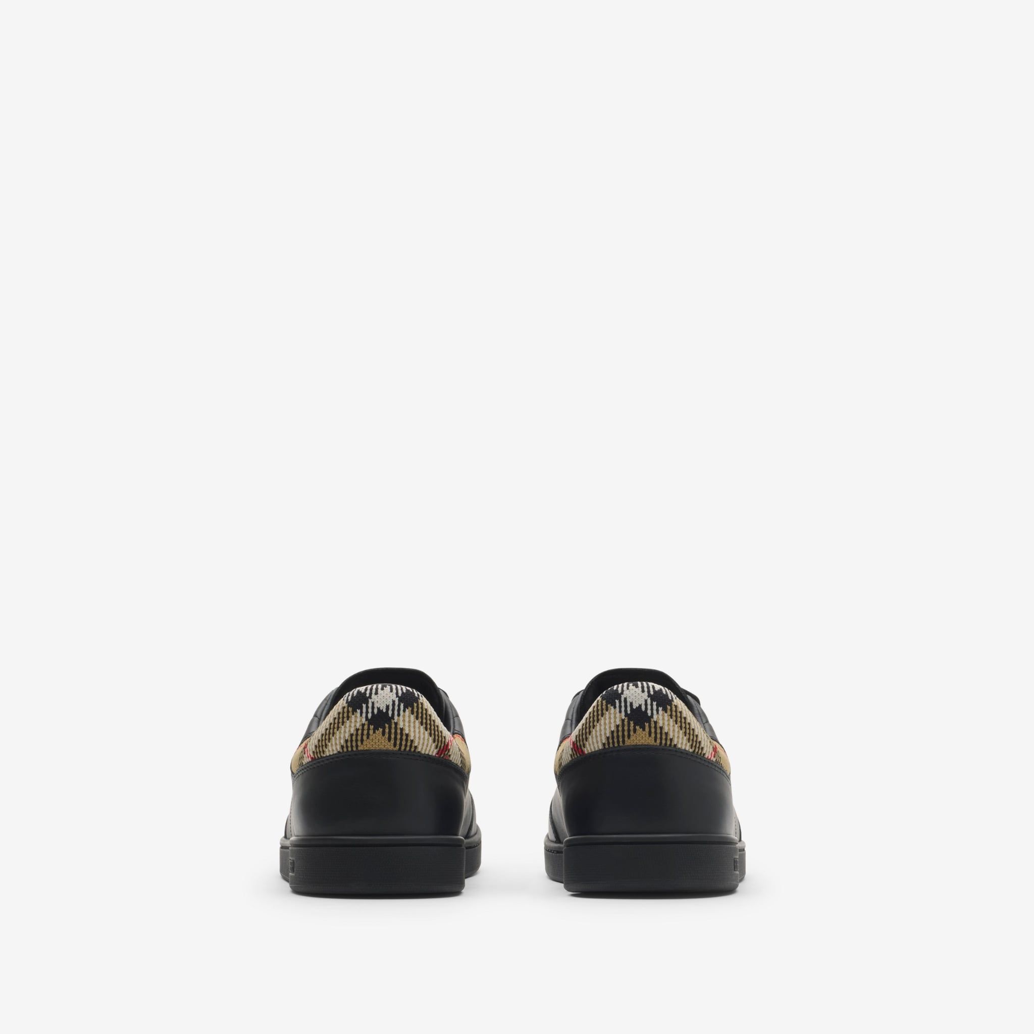  Giày Nam Burberry Leather Set Sneakers​ 'Black' 